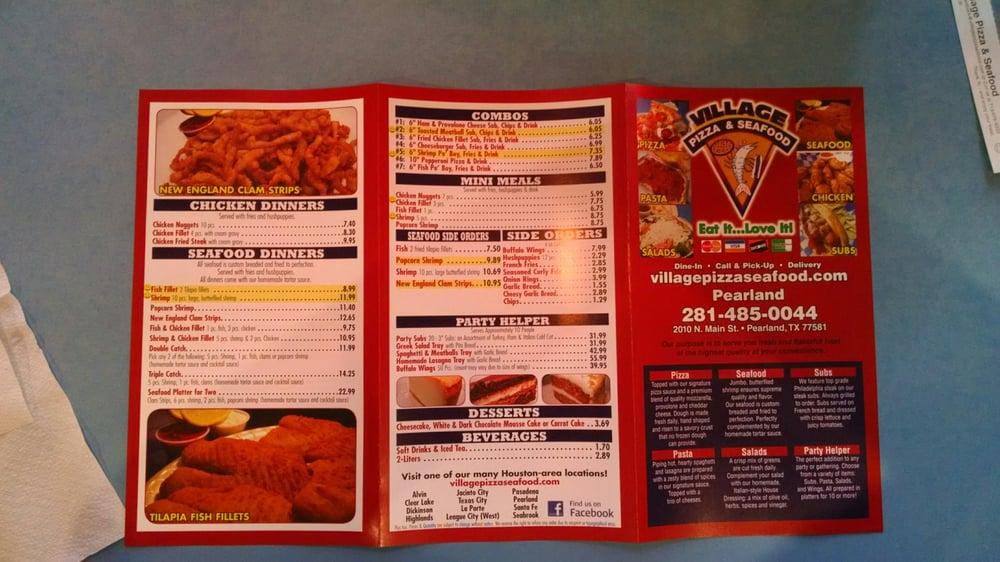 Menu at Village Pizza & Seafood ( Pearland) pizzeria, Pearland, N Main St