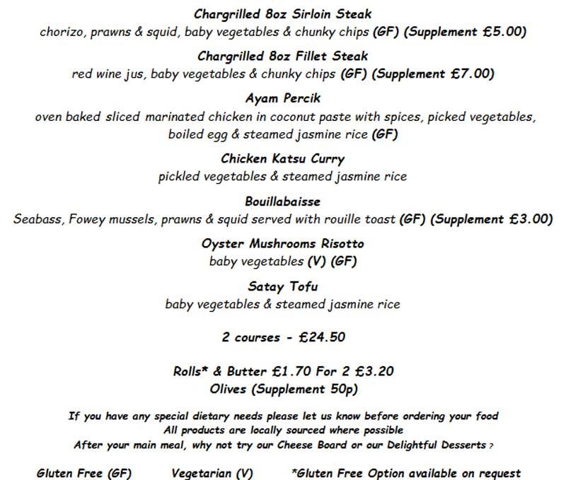 Menu at Bath House Hotel & Restaurant, Chard