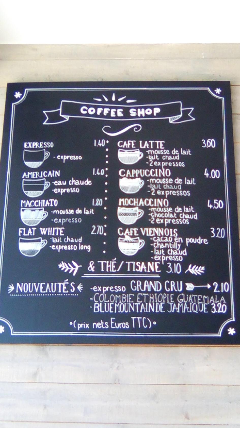 Menu au Café Ploom, Le Pouliguen