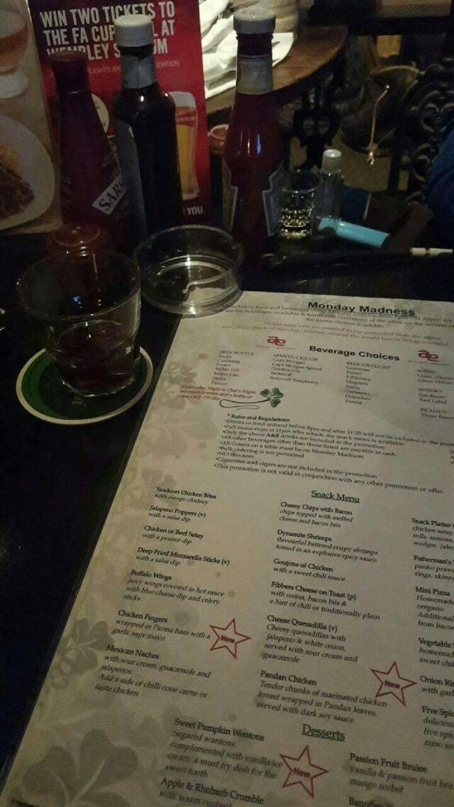 Menu at Fibber Magee’s pub & bar, Dubai, Saeed Tower 1 Sheikh Zayed Rd