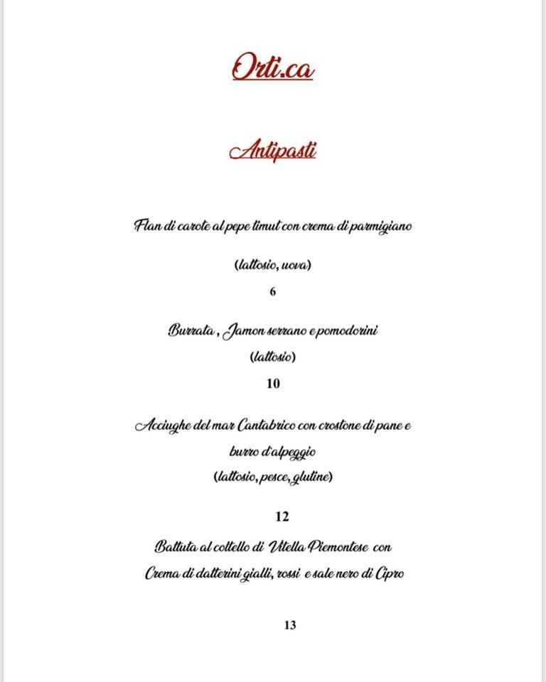 Menu di Ristorante Ca Dal Cüsu 