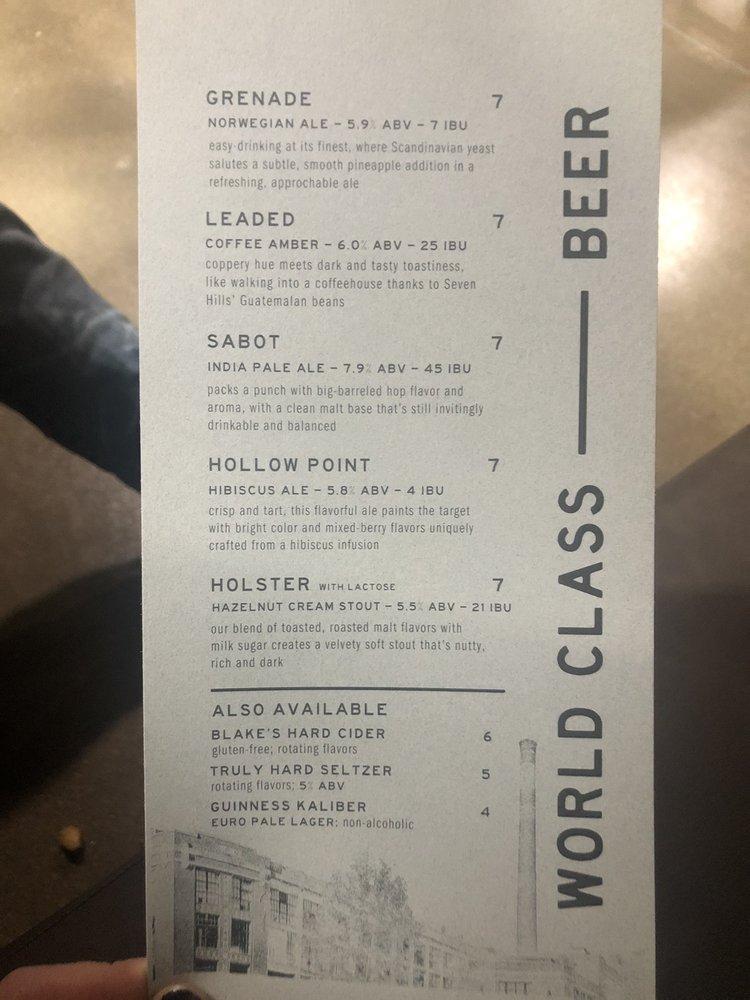 Menu at Cartridge Brewing pub & bar, Mason