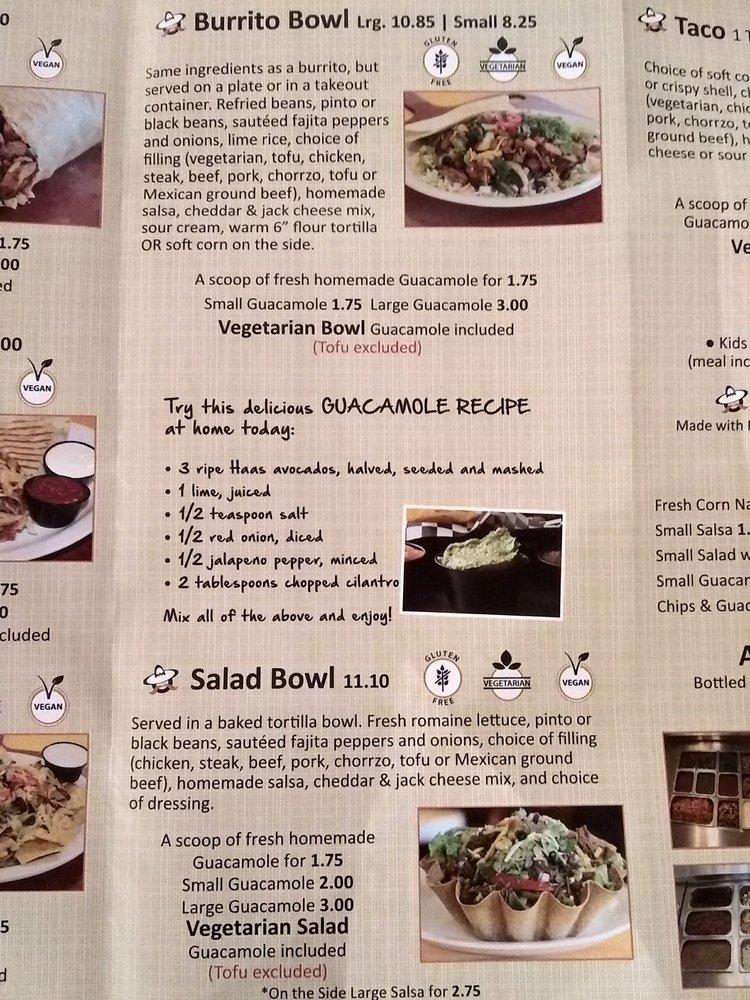 Menu at Burrito gringo Merivale restaurant, Ottawa, Merivale Rd