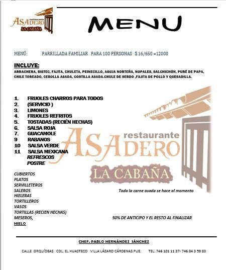 Asadero la cabaña restaurante, Villa Lázaro Cárdenas - Restaurant reviews