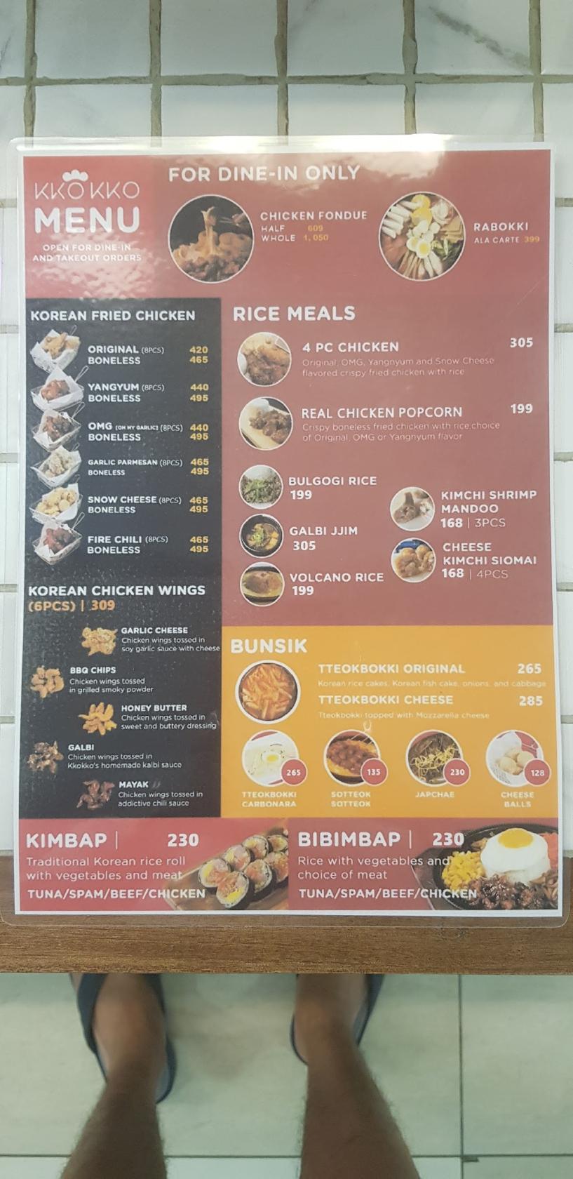 Carta del restaurante KKO KKO - SM City Marilao, Marilao