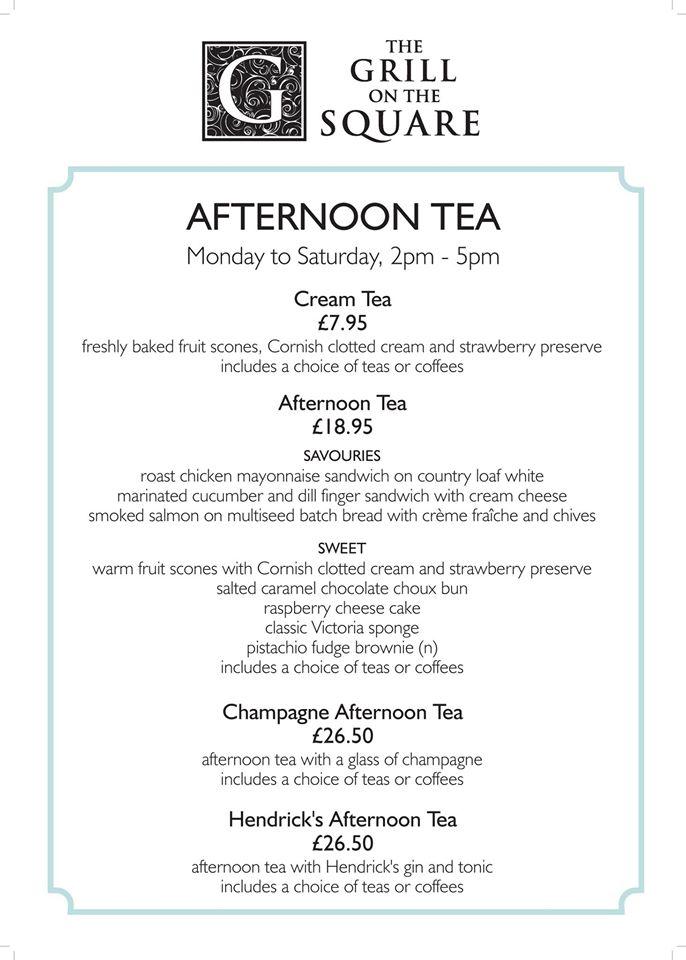 Menu at The Grill on the Square pub & bar, Warrington