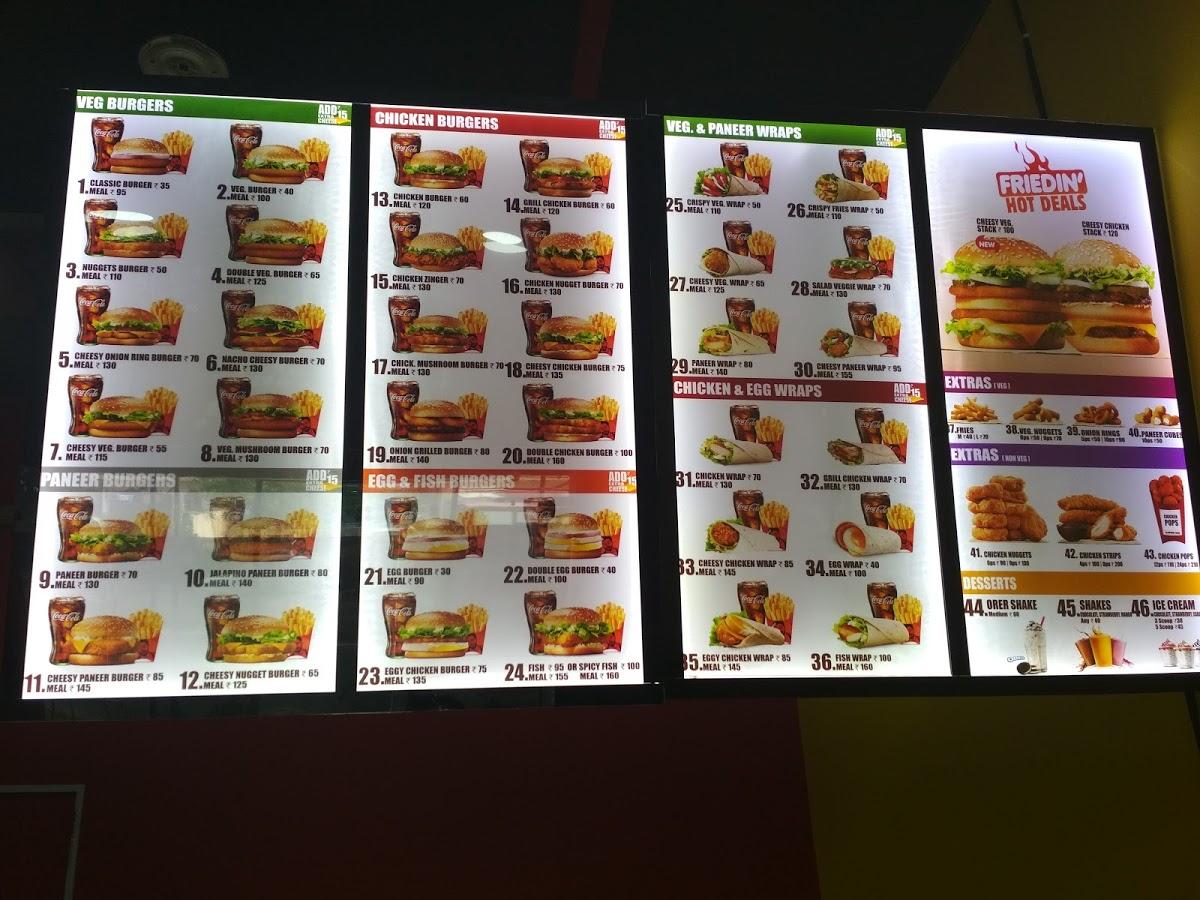 Menu at Burger Bar Una, India