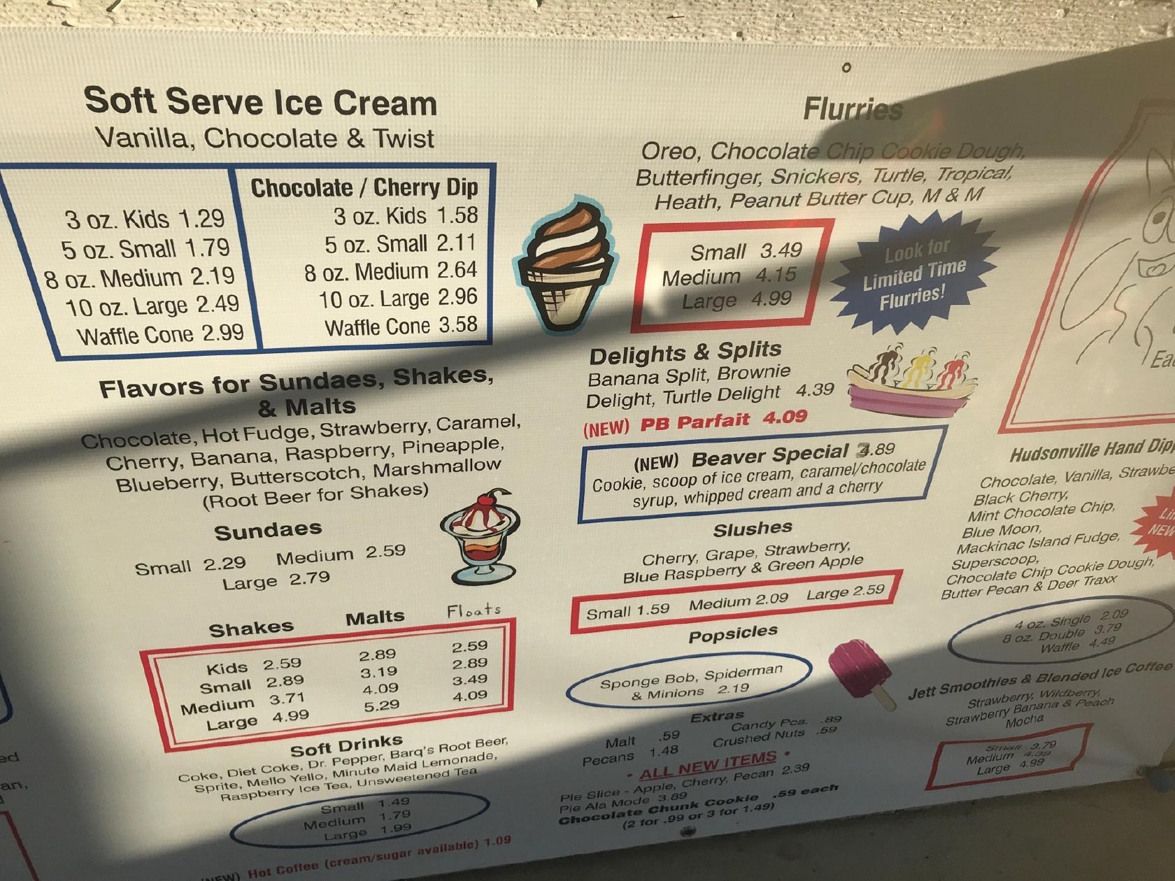 Menu at Main Street Burgers Pizza & Ice Cream pizzeria, Eau Claire