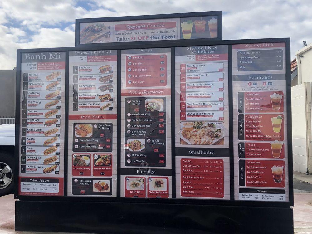 Carta del restaurante Pickle Banh Mi Co, Fountain Valley