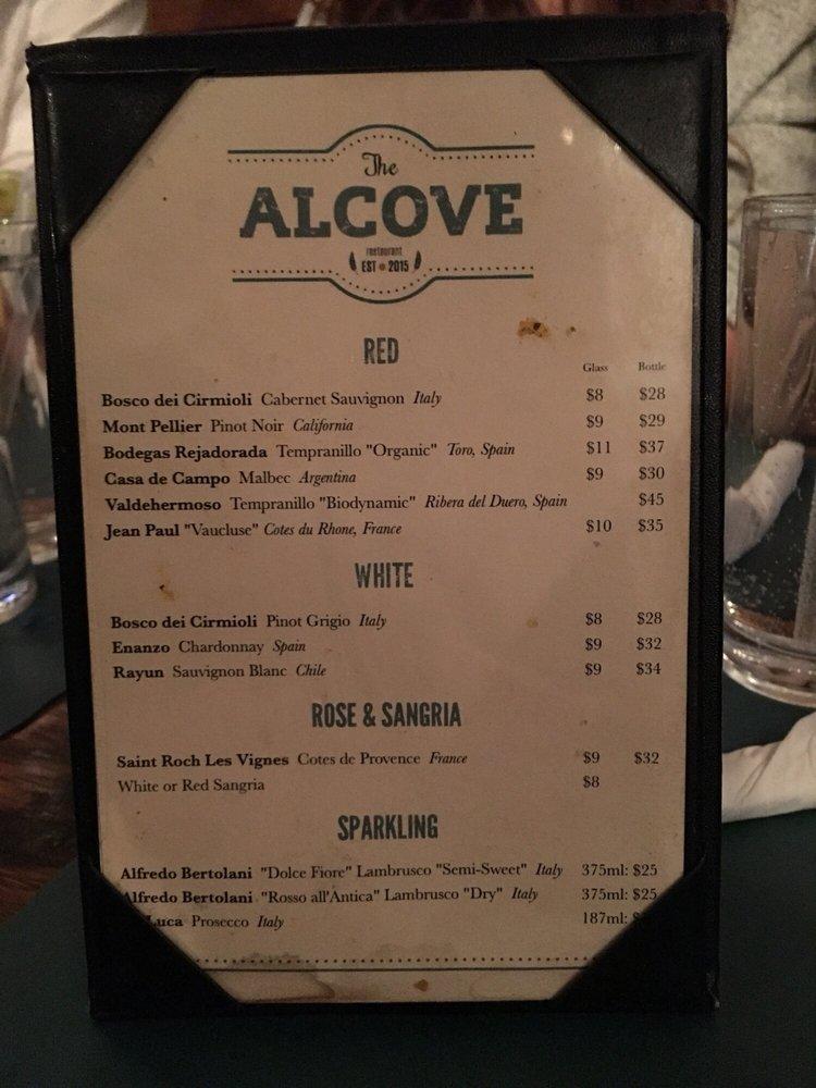 Menu at The Alcove pub & bar, New York City