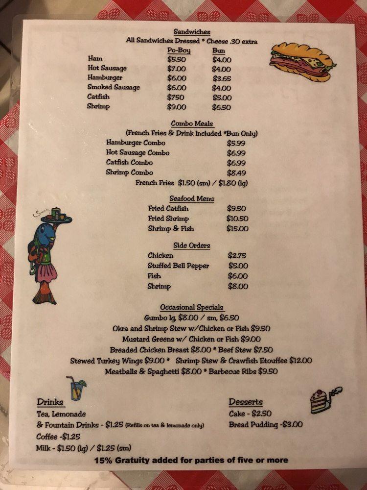 Menu at Viola's Restaurant and Gospel House, Metairie