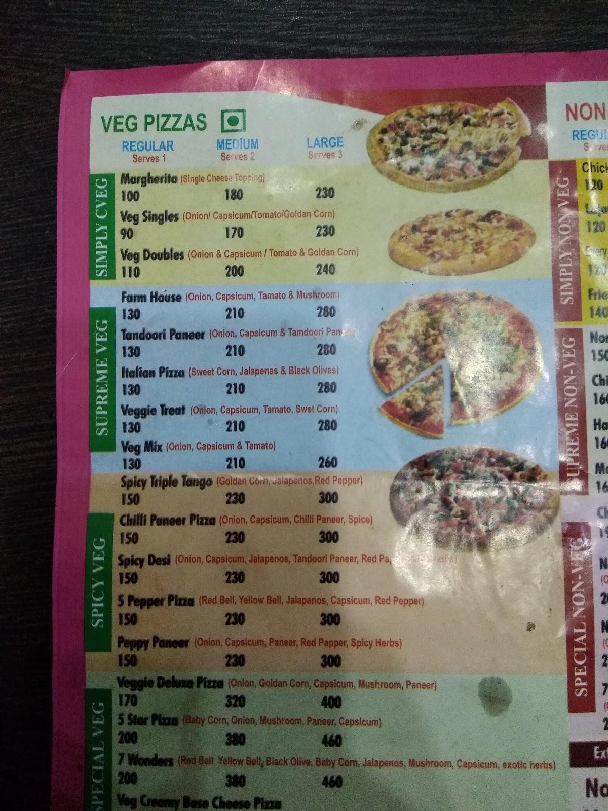 Menu at Everyday Pizza, Hardoi