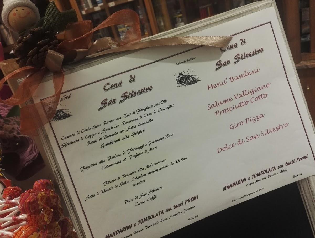 Menu da La Pieve pizzeria, Capo di Ponte