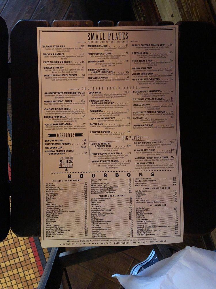 Menu at Bourbon & Baker pub & bar, Manhattan