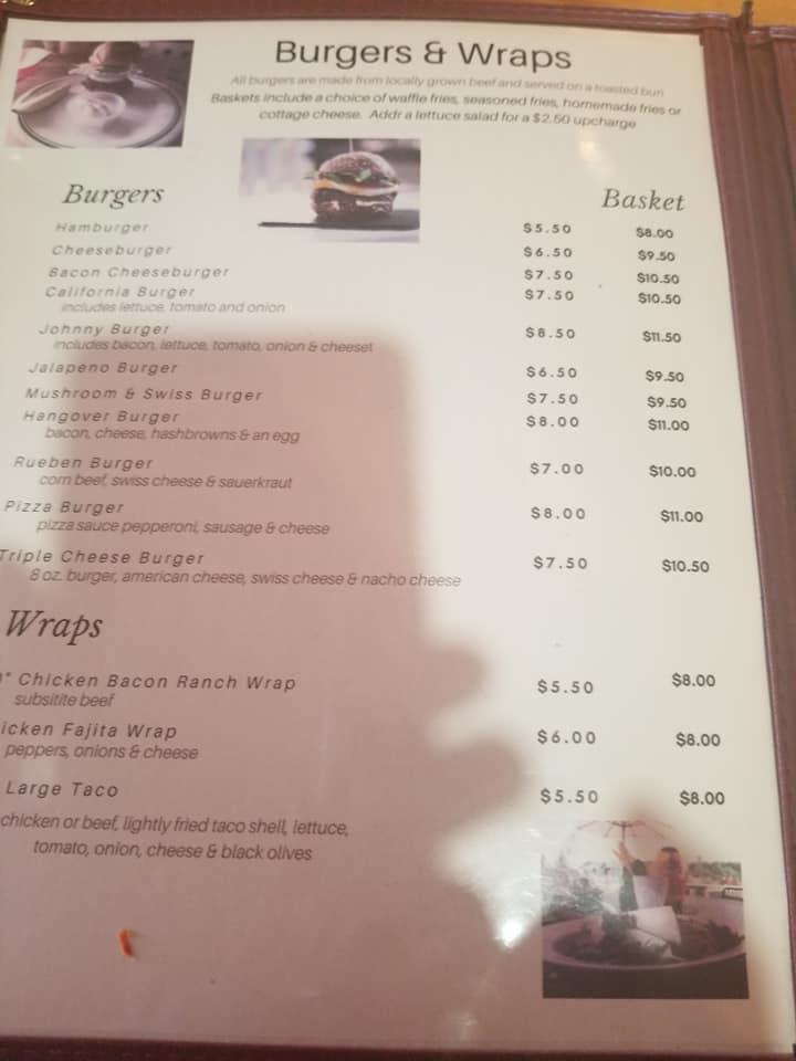 Menu at J & J's Sports Bar & Grill, Cadott