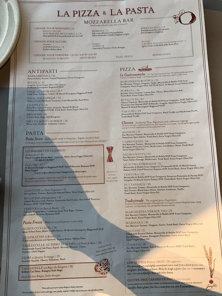 Menu at La Pizza e La Pasta pizzeria, Las Vegas