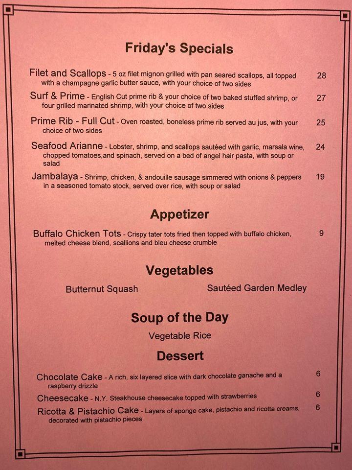 Menu at Backstreet Grille & Tavern pub & bar, Stoughton