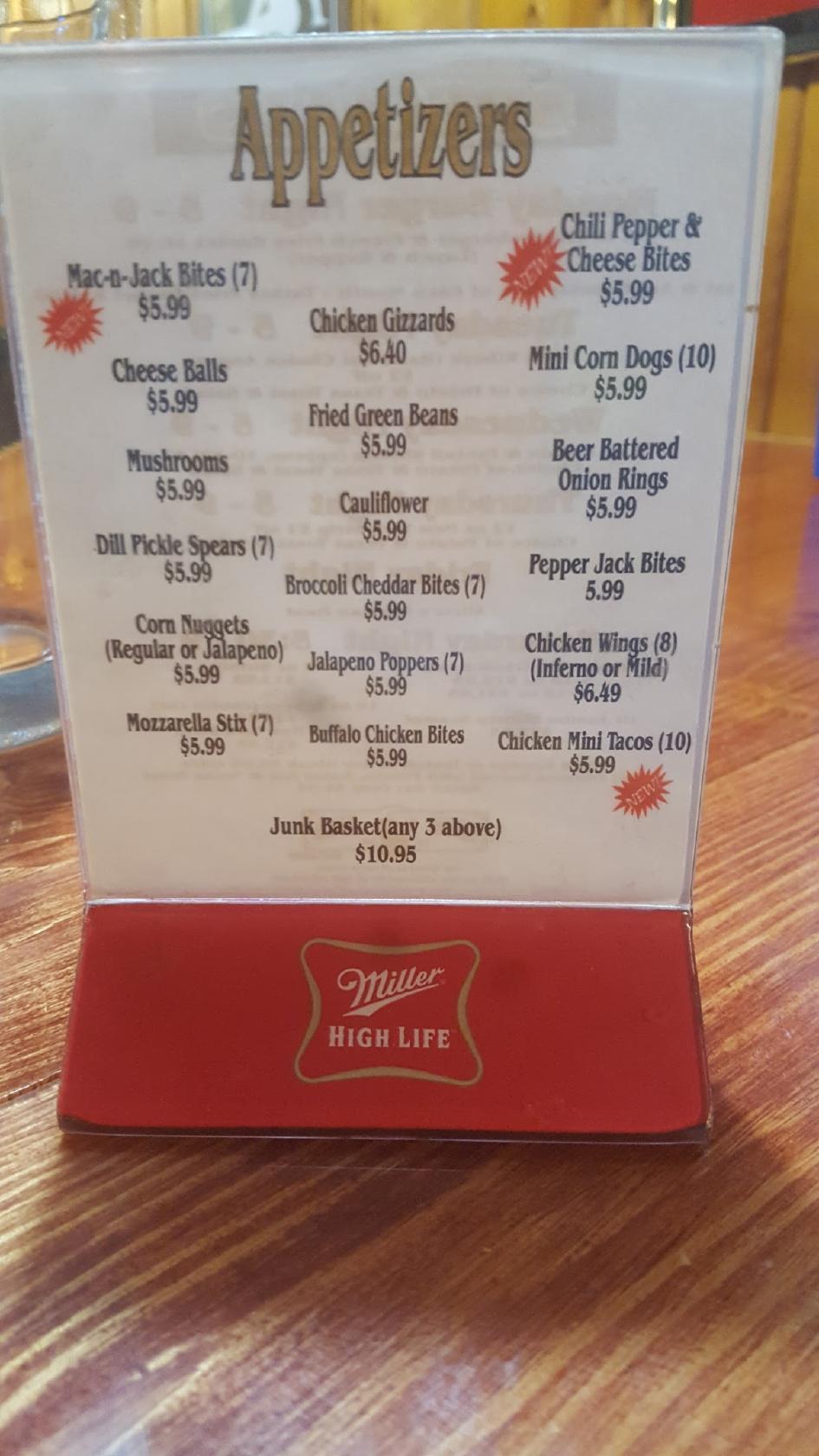 Menu at Rockin' Robbins pub & bar, Onawa