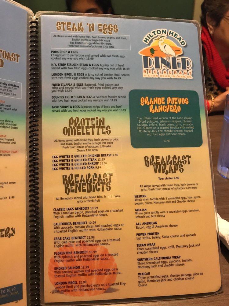 Menu at Hilton Head Diner Restaurant, Hilton Head Island