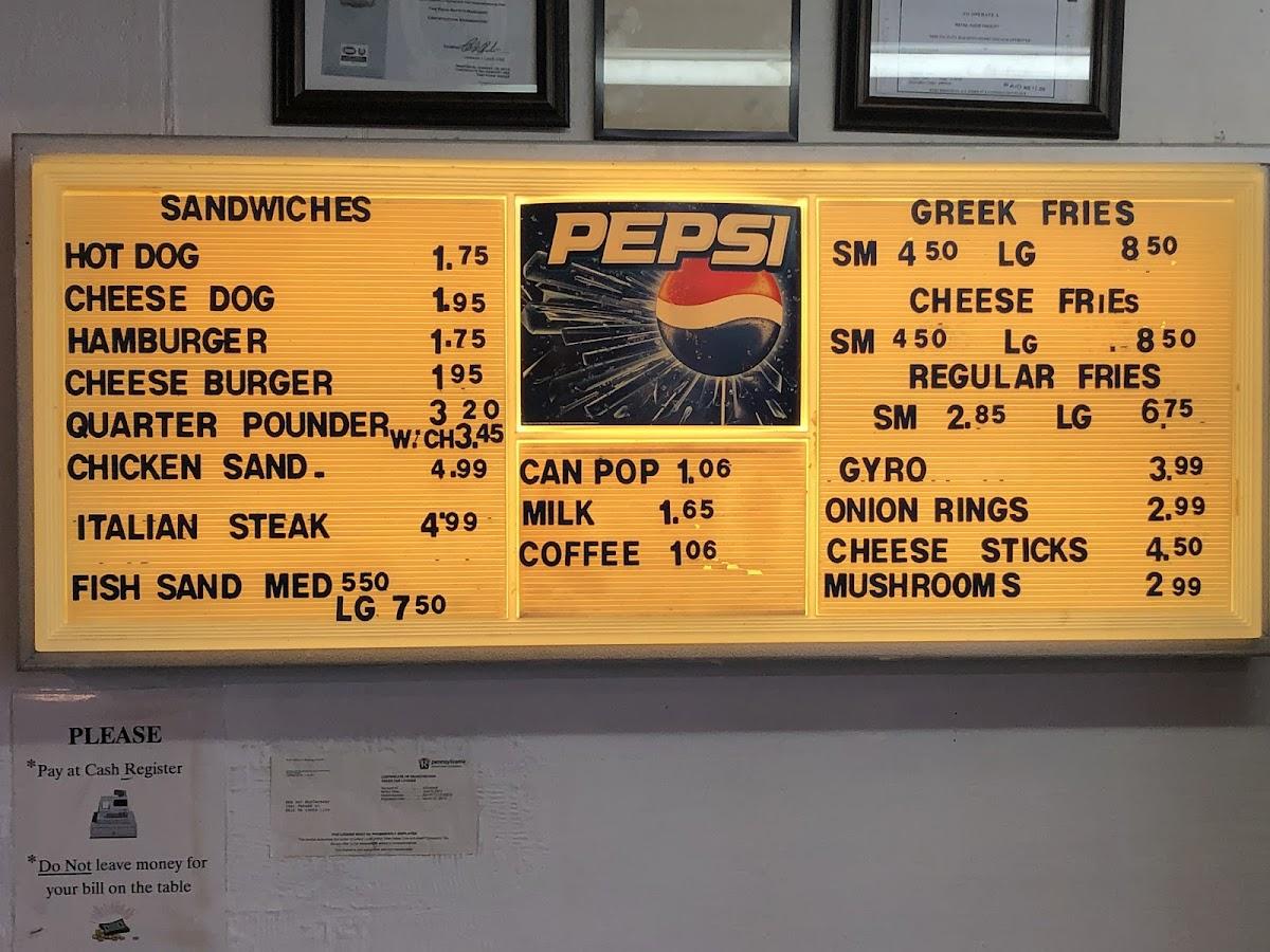 Menu at Red Hot Restaurant, Erie