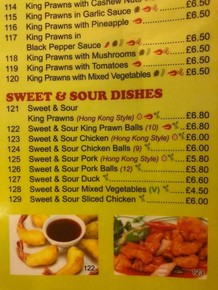 Menu at The Peking Palace fast food,