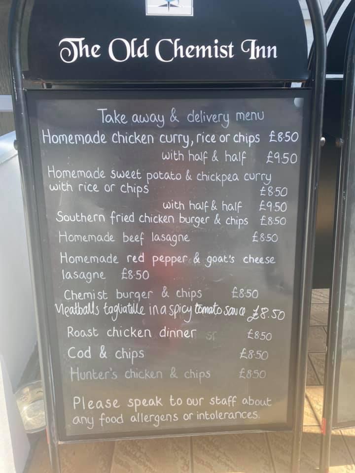 Menu at Old Chemist Inn pub & bar, Saundersfoot