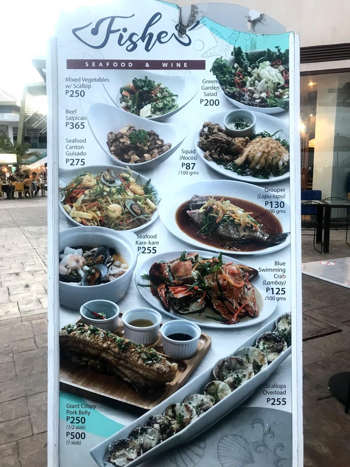 Menu at Fishes Seafood and Wine IL Corso restaurant, Cebu City