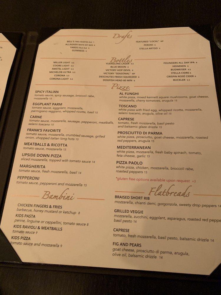 Menu at Limoncello West Chester restaurant, West Chester