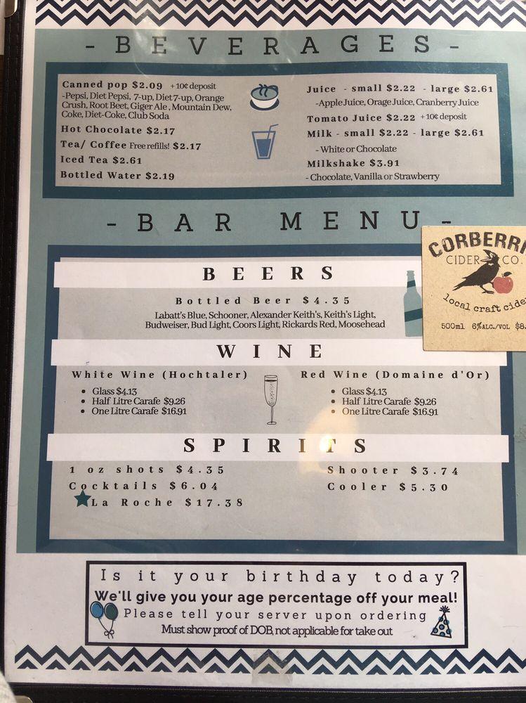 Menu at Seashore Restaurant & Blue Rock Lounge, Meteghan