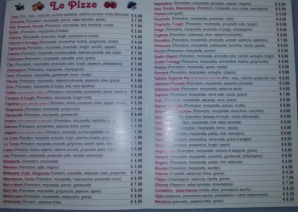 Menu di ARTE PIZZA 