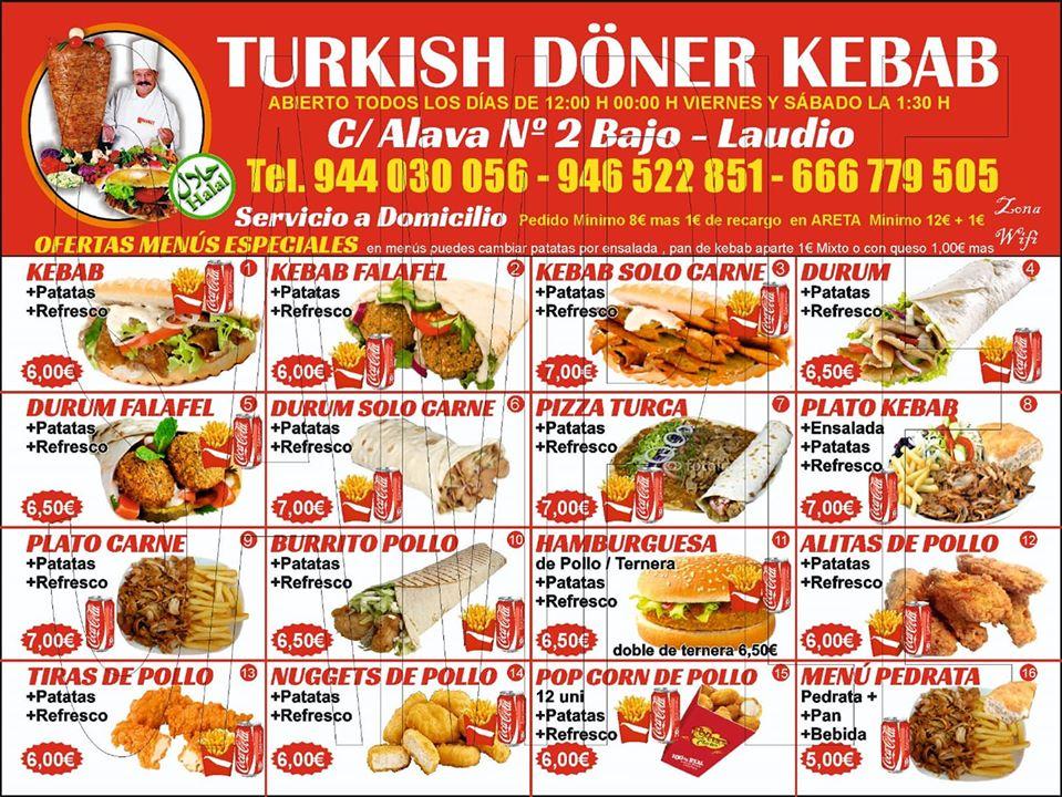 Menu At Turkish Doner Kebab Laudio Restaurant Laudio Alava