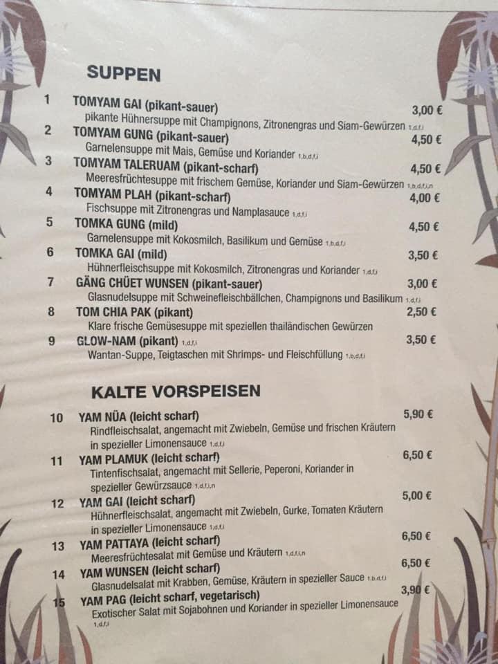 Speisekarte Von Baan Thai Restaurant Plauen