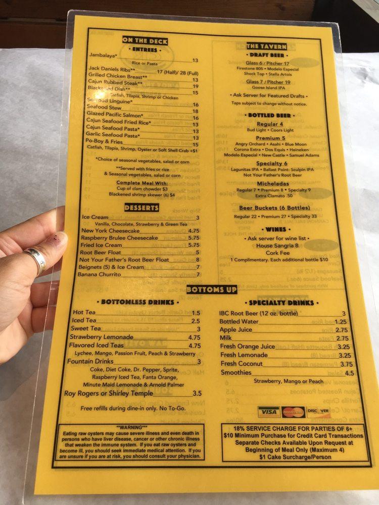 Menu at Claws Restaurant, Cerritos