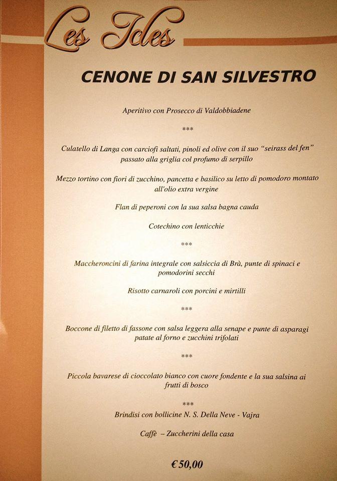 Menu Da Ristorante Les Icles Cesana Torinese