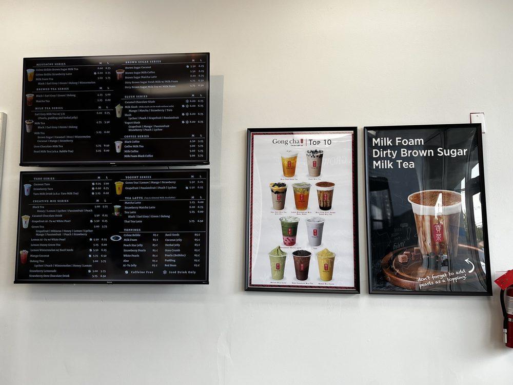 Menu at Gong Cha, Union