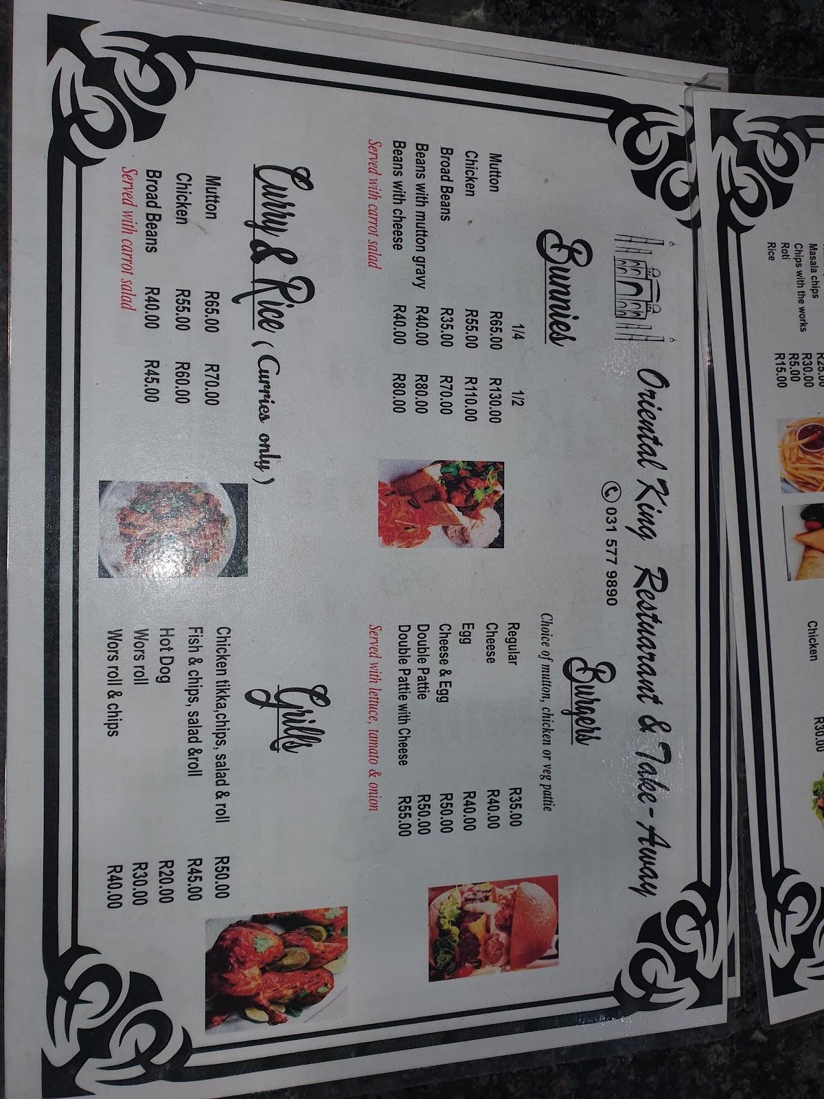 Speisekarte von Oriental King restaurant, Newlands East