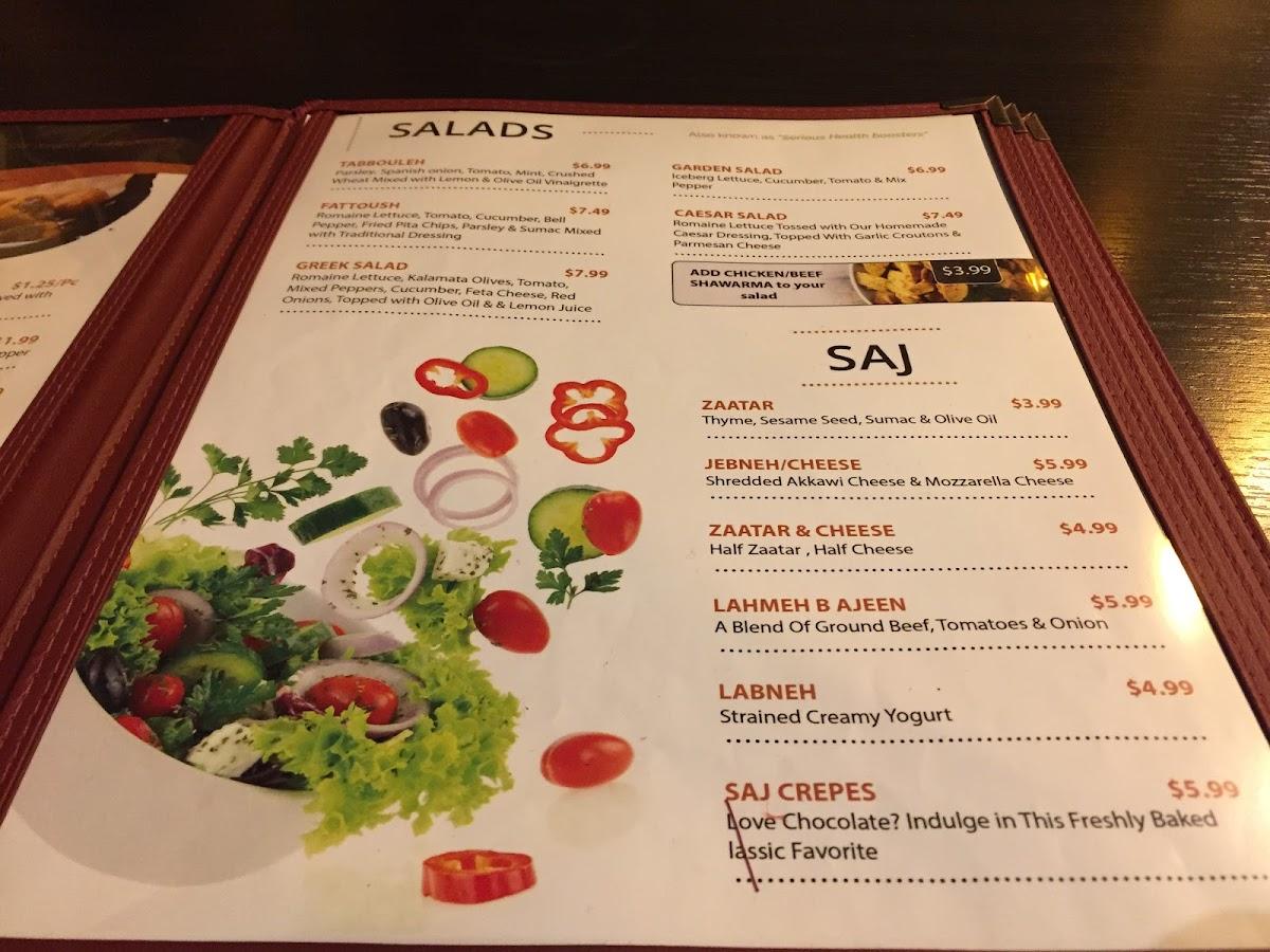 Menu at La Mill restaurant, Mississauga