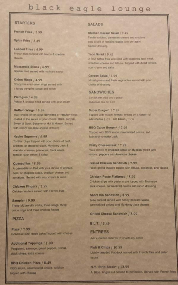 Menu at The Black Olive Cafe, Kingsland