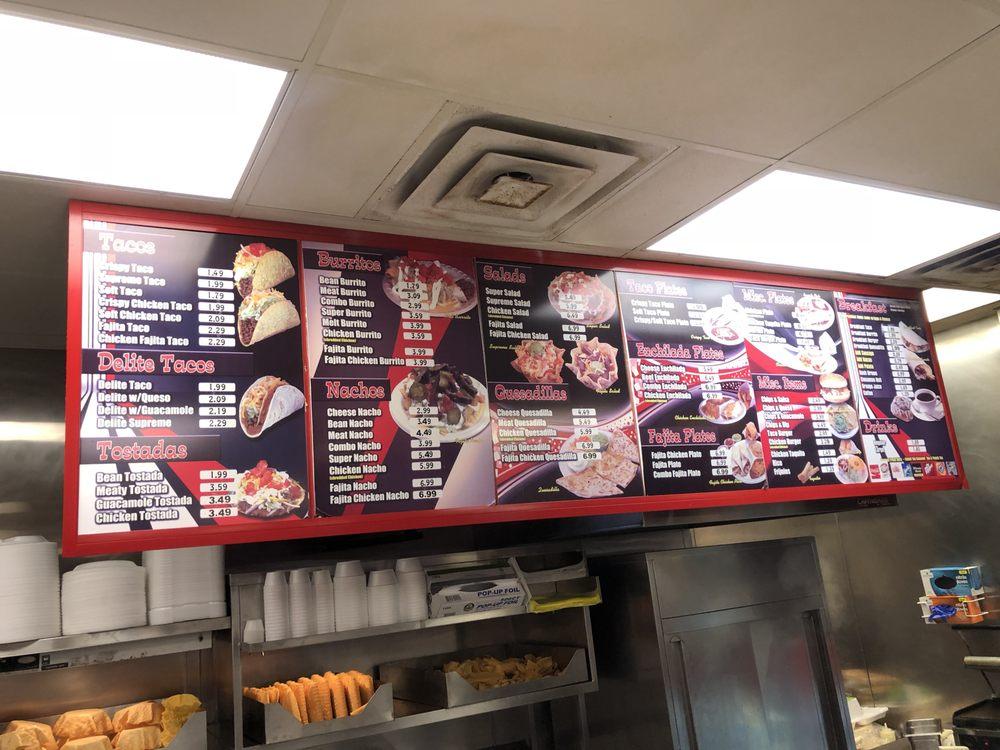 Menu at Taco Delite restaurant, Little Elm, 896 W Eldorado Pkwy