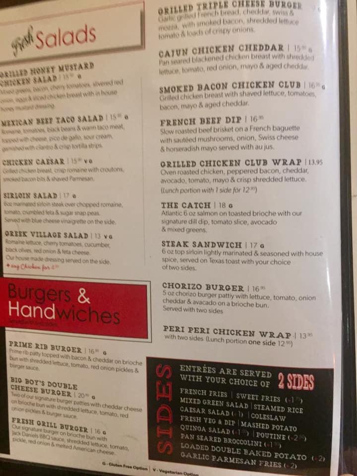 Menu at Fresh Grill Kitchen & Bar, Wetaskiwin