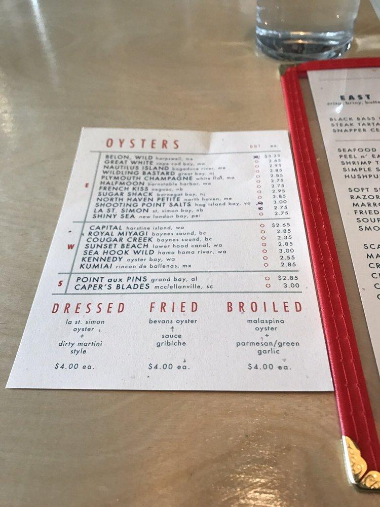 Menu at Voyager restaurant, Ferndale