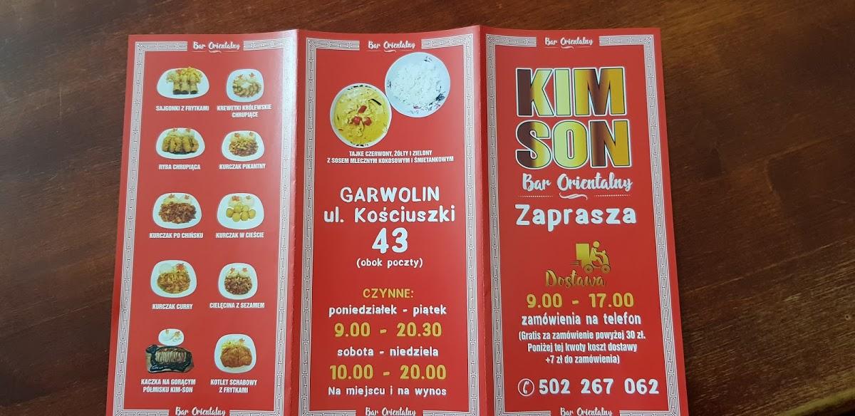 Carta De Bar Orientalny Kim Son Garwolin