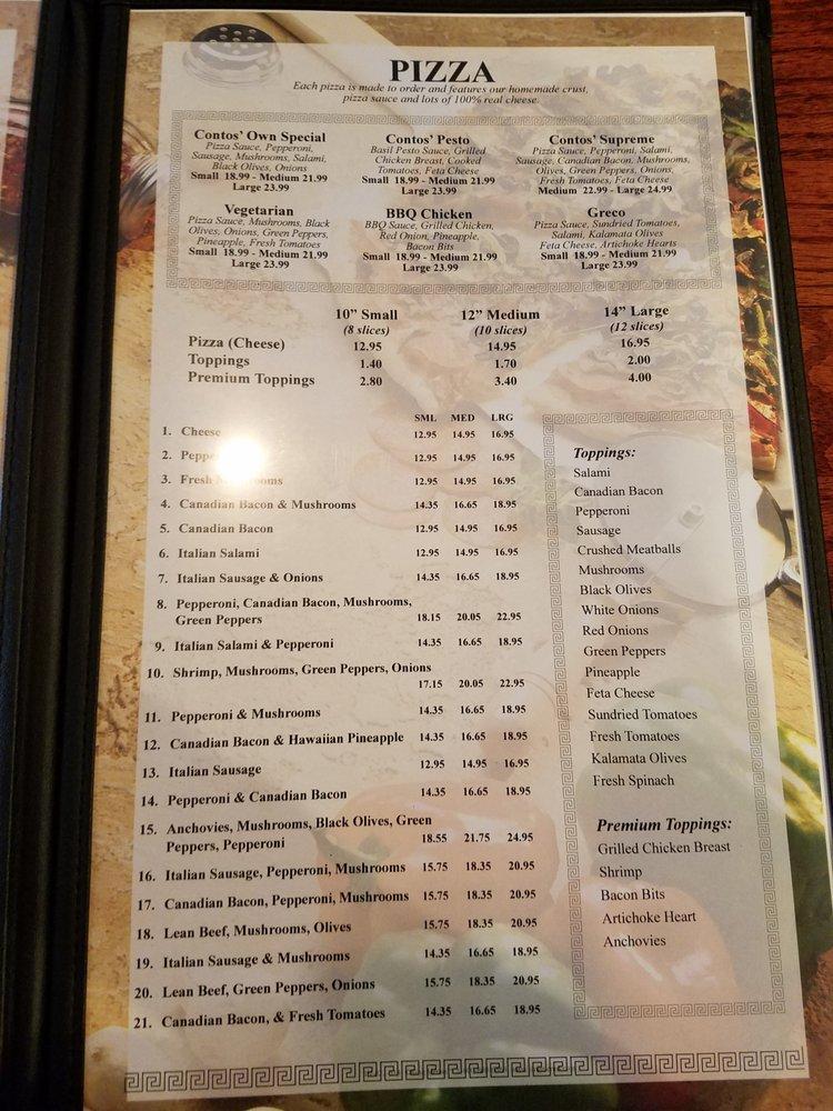 Menu at Contos Pizza & Pasta pizzeria, Lake Stevens