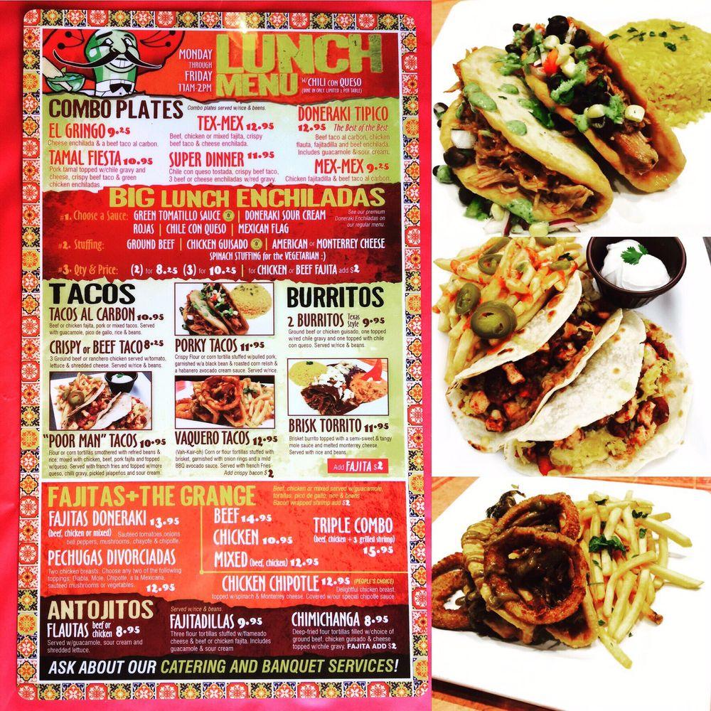 Menu at Doneraki restaurant, Houston, 300 Gulfgate Mall