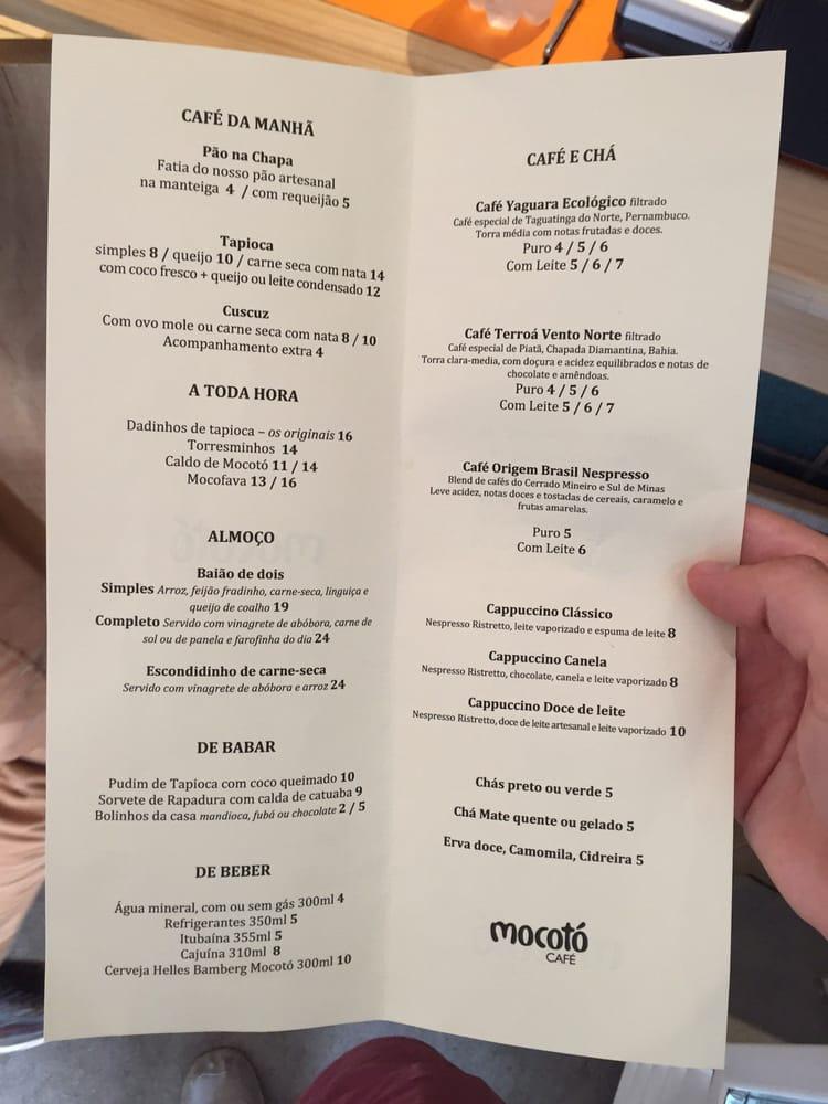 Menu em Mocotó Café Mercado de Pinheiros, São Paulo, Rua Pedro Cristi 89