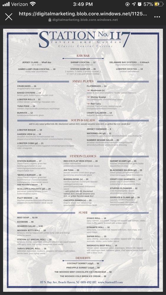 station 117 menu