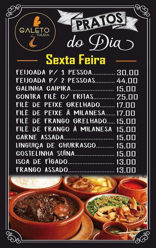 Galeto Tijuca cardápio