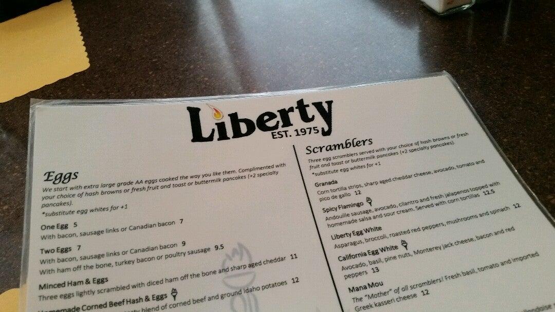 Menu at Liberty Restaurant, Libertyville