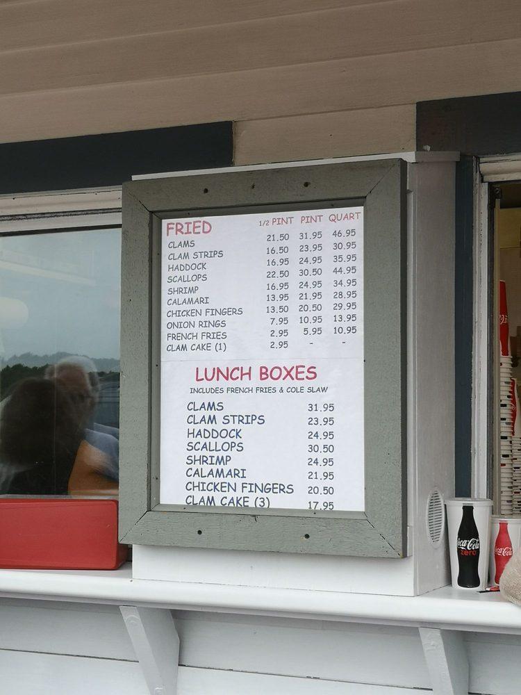 Menu at The Clam Shack restaurant, Kennebunk