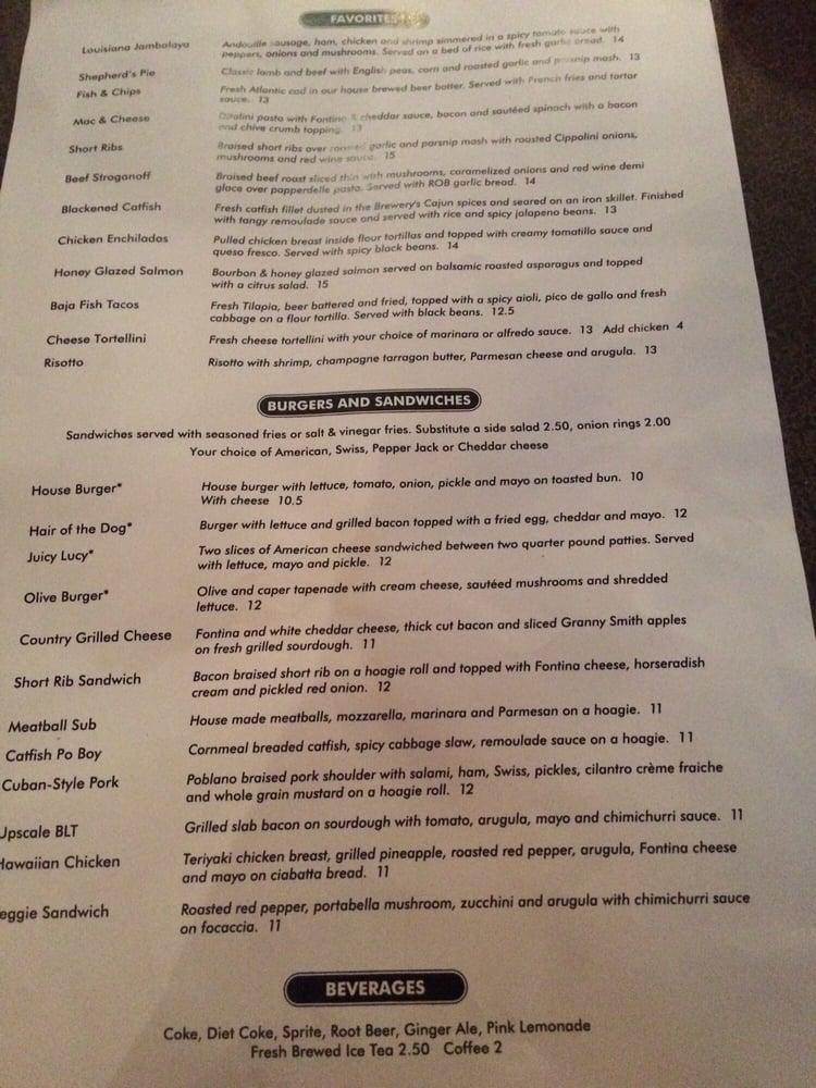 Menu at The Royal Oak Brewery pub & bar, Royal Oak